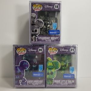 New! Disney Funko Pop Art Series Mickey Lot of 3 | Steamboat, Apprentice, Tailor